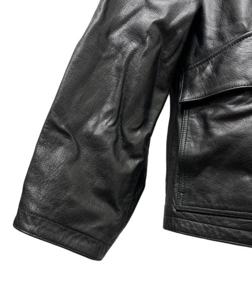 ZARA（ザラ）ZARA (ザラ) カウレザージャケット ブラック サイズ:Mの古着・服飾アイテム