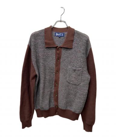 トップス BoTT MARLED KNIT POLO / BROWN 中古・古着通販】BoTT (ボット) Marled Knit Polo グレー×ブラウン
