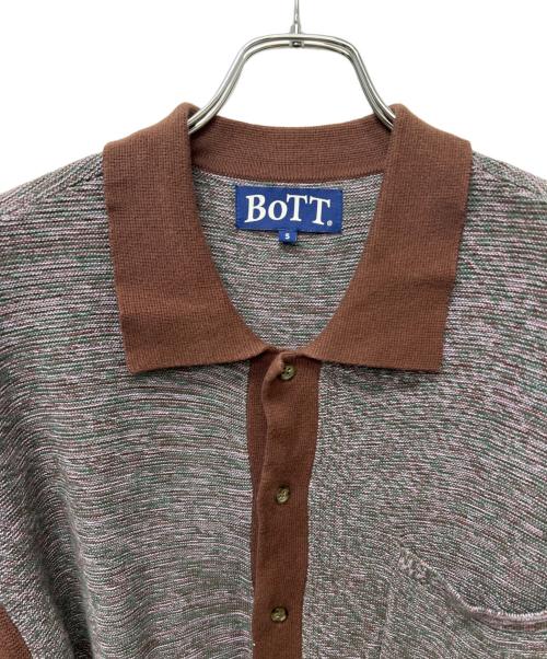 BoTT（ボット）BoTT (ボット) Marled Knit Polo グレー×ブラウン サイズ:Ｓの古着・服飾アイテム
