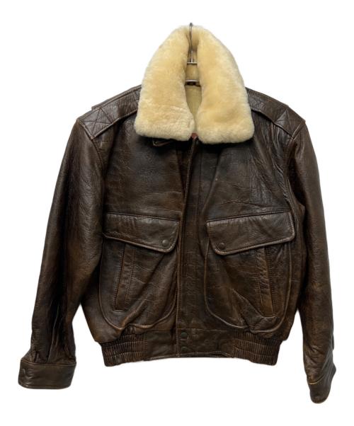 SKELLY（スケリー）SKELLY (スケリー) レザーフライトジャケット ブラウン サイズ:Ｍの古着・服飾アイテム