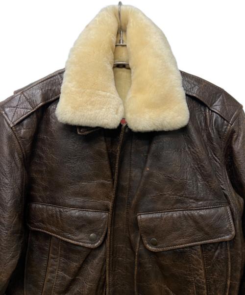 SKELLY（スケリー）SKELLY (スケリー) レザーフライトジャケット ブラウン サイズ:Ｍの古着・服飾アイテム