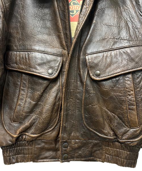 SKELLY（スケリー）SKELLY (スケリー) レザーフライトジャケット ブラウン サイズ:Ｍの古着・服飾アイテム