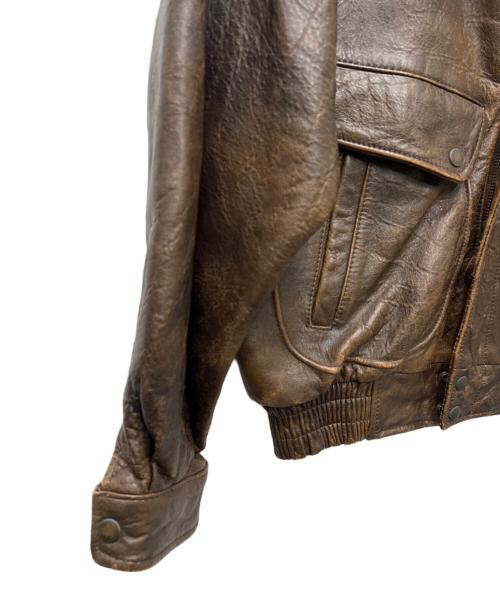 SKELLY（スケリー）SKELLY (スケリー) レザーフライトジャケット ブラウン サイズ:Ｍの古着・服飾アイテム