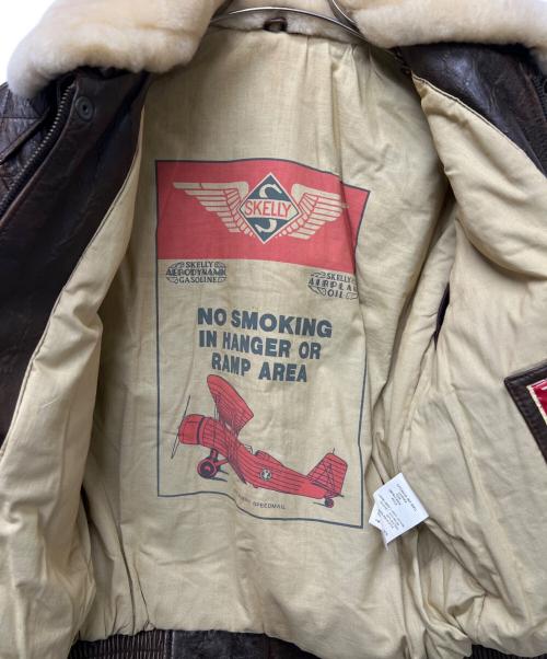 SKELLY（スケリー）SKELLY (スケリー) レザーフライトジャケット ブラウン サイズ:Ｍの古着・服飾アイテム
