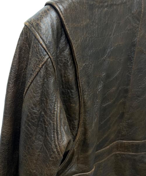 SKELLY（スケリー）SKELLY (スケリー) レザーフライトジャケット ブラウン サイズ:Ｍの古着・服飾アイテム