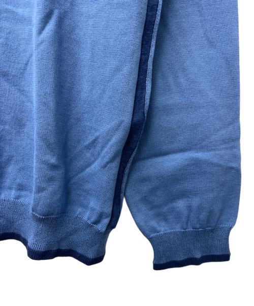 maison kitsune（メゾンキツネ）maison kitsune (メゾンキツネ) 薄手ニット ブルー サイズ:ＸＬの古着・服飾アイテム