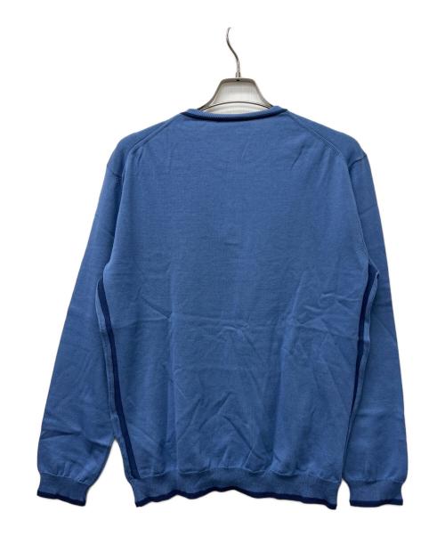 maison kitsune（メゾンキツネ）maison kitsune (メゾンキツネ) 薄手ニット ブルー サイズ:ＸＬの古着・服飾アイテム