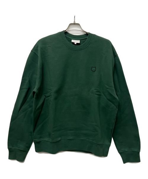 maison kitsune（メゾンキツネ）maison kitsune (メゾンキツネ) クルーネックスウェット グリーン サイズ:ＸＬの古着・服飾アイテム