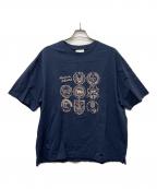 maison kitsuneメゾンキツネ）の古着「半袖カットソー」｜ネイビー