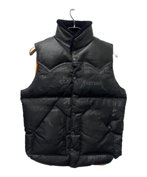Hysteric Glamour（ヒステリックグラマー）Hysteric Glamour (ヒステリックグラマー) Rocky Mountain FeatherBed (ロッキーマウンテンフェザーベッド) ダウンベスト ブラック×オレンジ サイズ:４０の古着・服飾アイテム