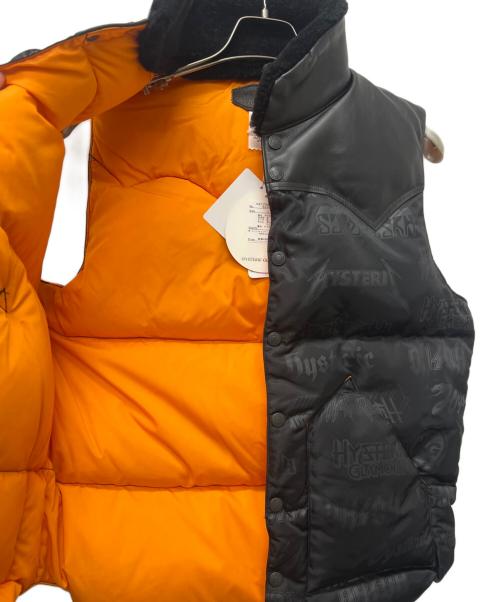 Hysteric Glamour（ヒステリックグラマー）Hysteric Glamour (ヒステリックグラマー) Rocky Mountain FeatherBed (ロッキーマウンテンフェザーベッド) ダウンベスト ブラック×オレンジ サイズ:４０の古着・服飾アイテム