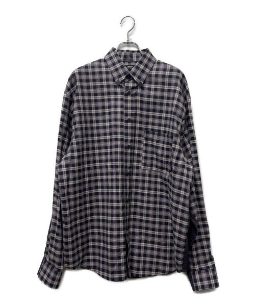 PACCBET（ラスベート）PACCBET (ラスベート) 長袖シャツ ネイビー×ホワイト サイズ:Ｌの古着・服飾アイテム