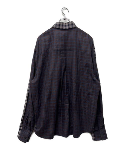 PACCBET（ラスベート）PACCBET (ラスベート) 長袖シャツ ネイビー×ホワイト サイズ:Ｌの古着・服飾アイテム