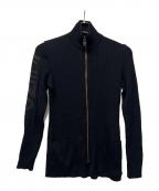 FENDIフェンディ）の古着「ジップアップリブニット」｜ブラック