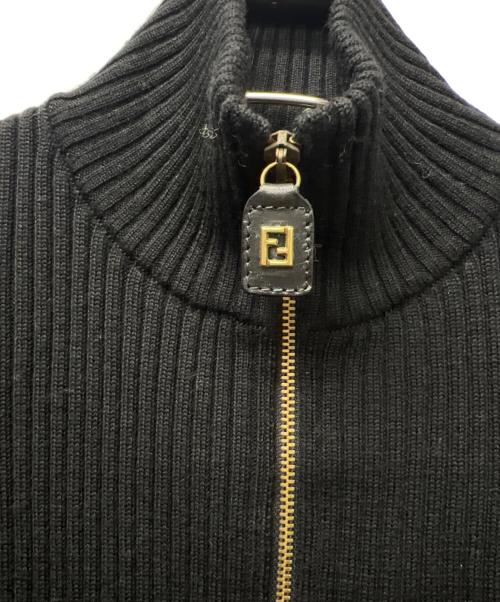 FENDI（フェンディ）FENDI (フェンディ) ジップアップリブニット ブラック サイズ:４２の古着・服飾アイテム
