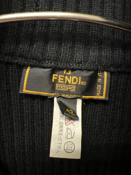 FENDI（フェンディ）FENDI (フェンディ) ジップアップリブニット ブラック サイズ:４２の古着・服飾アイテム