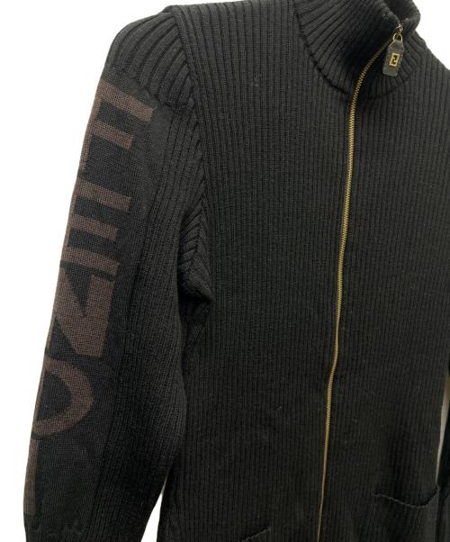 FENDI（フェンディ）FENDI (フェンディ) ジップアップリブニット ブラック サイズ:４２の古着・服飾アイテム