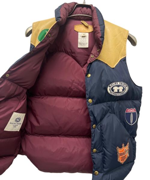 RockyMountainFeatherBed（ロッキーマウンテンフェザーベッド）RockyMountainFeatherBed (ロッキーマウンテンフェザーベッド) MALIBU SHIRTS (マリブシャツ) ダウンベスト ネイビー×ベージュ サイズ:３８の古着・服飾アイテム