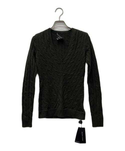 RALPH LAUREN（ラルフローレン）RALPH LAUREN (ラルフローレン) Vネックカシミヤニット グリーン サイズ:ＸＳの古着・服飾アイテム
