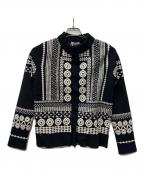 Chloeクロエ）の古着「厚手カーディガン」｜ブラック×ホワイト