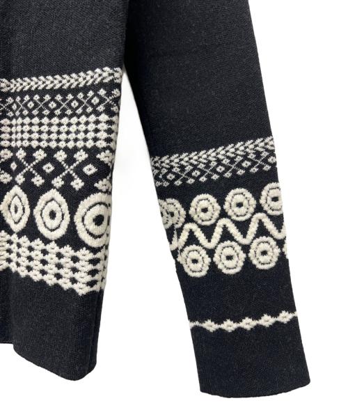 Chloe（クロエ）Chloe (クロエ) 厚手カーディガン ブラック×ホワイト サイズ:ＸＳの古着・服飾アイテム