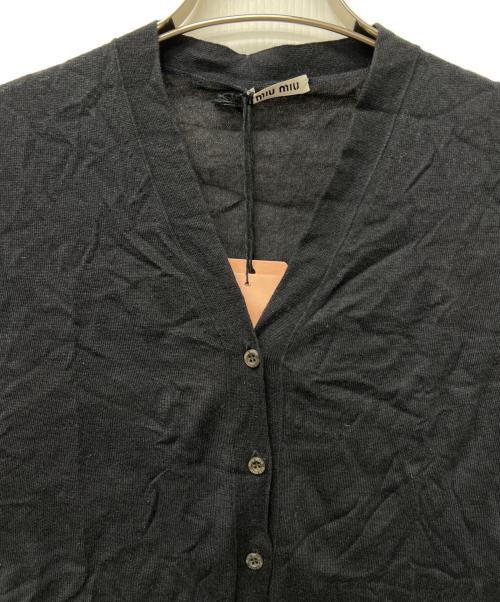 MIU MIU（ミュウミュウ）MIU MIU (ミュウミュウ) カシミヤ混カーディガン ブラック サイズ:FREEの古着・服飾アイテム