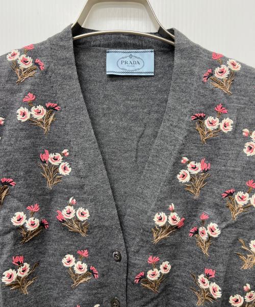 PRADA（プラダ）PRADA (プラダ) 薄手カーディガン グレー サイズ:３６の古着・服飾アイテム