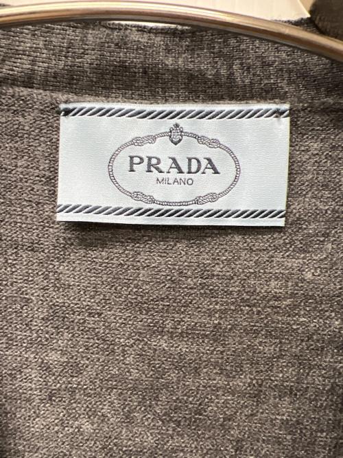 PRADA（プラダ）PRADA (プラダ) 薄手カーディガン グレー サイズ:３６の古着・服飾アイテム