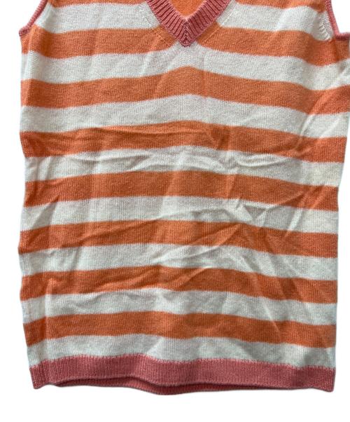 LORO PIANA（ロロピアーナ）LORO PIANA (ロロピアーナ) アンサンブルカシミヤカーディガン オレンジ×ホワイト サイズ:38の古着・服飾アイテム
