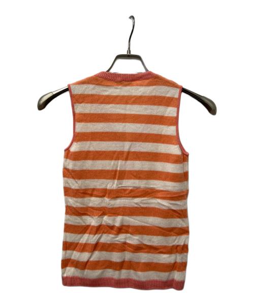 LORO PIANA（ロロピアーナ）LORO PIANA (ロロピアーナ) アンサンブルカシミヤカーディガン オレンジ×ホワイト サイズ:38の古着・服飾アイテム