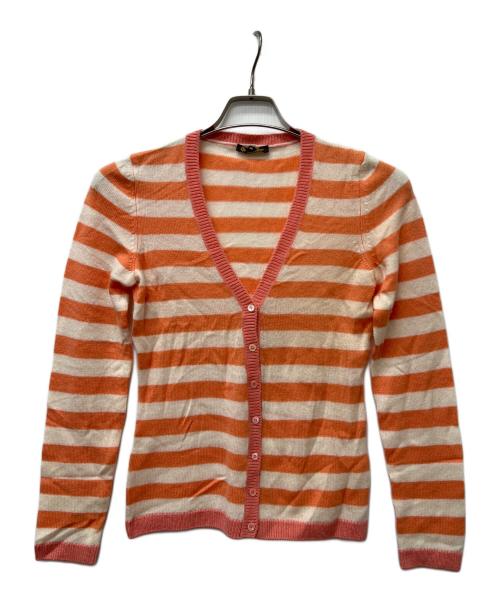 LORO PIANA（ロロピアーナ）LORO PIANA (ロロピアーナ) アンサンブルカシミヤカーディガン オレンジ×ホワイト サイズ:38の古着・服飾アイテム