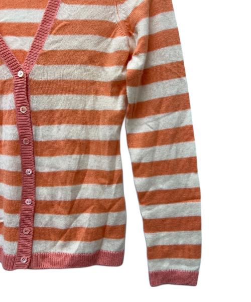 LORO PIANA（ロロピアーナ）LORO PIANA (ロロピアーナ) アンサンブルカシミヤカーディガン オレンジ×ホワイト サイズ:38の古着・服飾アイテム