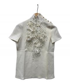 中古・古着通販】CHANEL (シャネル) 半袖ニット ホワイト サイズ:38