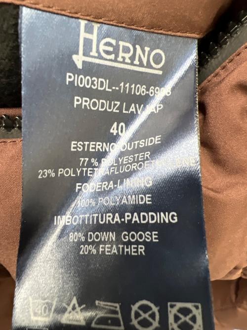 HERNO（ヘルノ）HERNO (ヘルノ) ダウンコート ブラウン サイズ:４０の古着・服飾アイテム