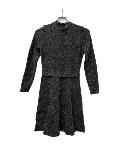 VALENTINO（ヴァレンティノ）VALENTINO (ヴァレンティノ) 長袖ワンピース グレー サイズ:Ｓの古着・服飾アイテム