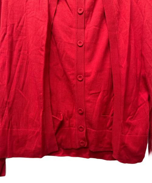HERMES（エルメス）HERMES (エルメス) 薄手カーディガン レッド サイズ:３４の古着・服飾アイテム