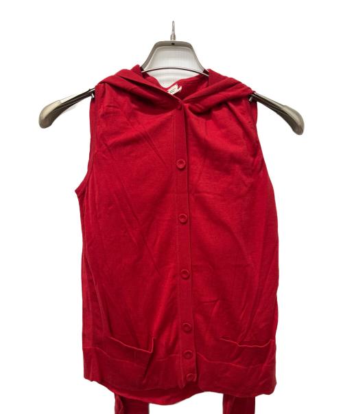 HERMES（エルメス）HERMES (エルメス) 薄手カーディガン レッド サイズ:３４の古着・服飾アイテム
