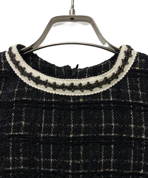 LeJa（レジャ）LeJa (レジャ) 美脚効果スリット入りツイード柄ハイウエストワンピースドレス ブラック サイズ:FREEの古着・服飾アイテム