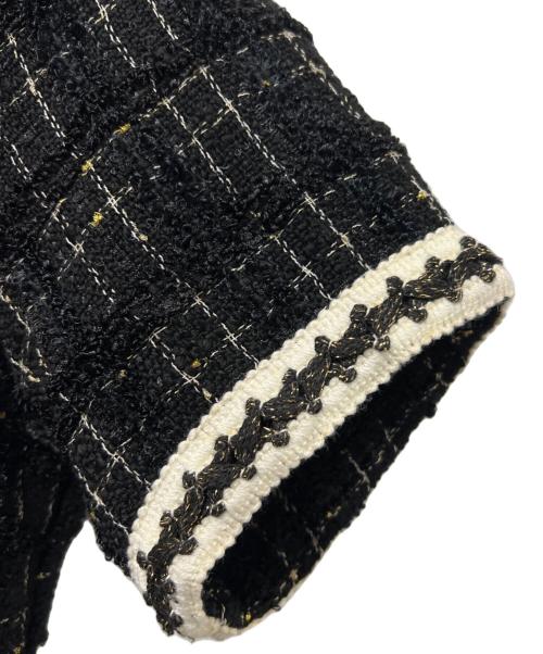 LeJa（レジャ）LeJa (レジャ) 美脚効果スリット入りツイード柄ハイウエストワンピースドレス ブラック サイズ:FREEの古着・服飾アイテム