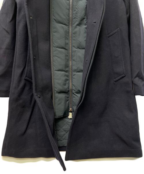 EMPORIO ARMANI（エンポリオ アルマーニ）EMPORIO ARMANI (エンポリオアルマーニ) メルトン レイヤード フーデッドダウン ネイビー サイズ:５２の古着・服飾アイテム