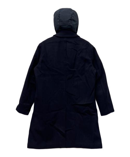 EMPORIO ARMANI（エンポリオ アルマーニ）EMPORIO ARMANI (エンポリオアルマーニ) メルトン レイヤード フーデッドダウン ネイビー サイズ:５２の古着・服飾アイテム