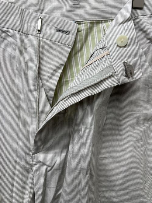 Dulcamara（ドゥルカマラ）Dulcamara (ドゥルカマラ) スラッシュヘムワイドシャツパンツ グリーン×グレー サイズ:２の古着・服飾アイテム