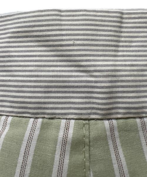 Dulcamara（ドゥルカマラ）Dulcamara (ドゥルカマラ) スラッシュヘムワイドシャツパンツ グリーン×グレー サイズ:２の古着・服飾アイテム
