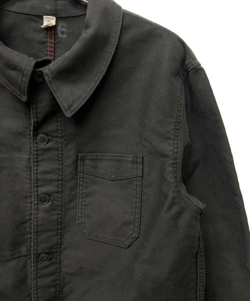 le travailleur gallice（ル・トラヴァイユール・ガリス）le travailleur gallice (ル・トラヴァイユール・ガリス) ブラックモールスキンジャケット ブラック サイズ:６の古着・服飾アイテム