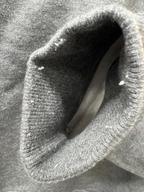 HERMES（エルメス）HERMES (エルメス) empreintes sellier cuir crewneck sweater グレー サイズ:Ｌの古着・服飾アイテム