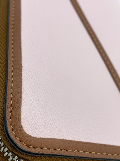 LOEWE（ロエベ）LOEWE (ロエベ) パズル ジップアラウンドウォレット ピンク×ブラウンの古着・服飾アイテム