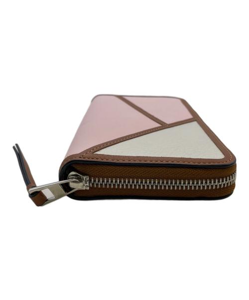 LOEWE（ロエベ）LOEWE (ロエベ) パズル ジップアラウンドウォレット ピンク×ブラウンの古着・服飾アイテム