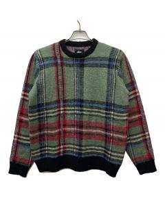 中古・古着通販】stussy (ステューシー) モヘヤ混チェック柄ニット 