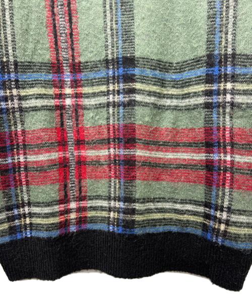 stussy（ステューシー）stussy (ステューシー) モヘア混チェックニット グリーン サイズ:Ｓの古着・服飾アイテム