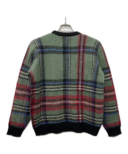 stussy（ステューシー）stussy (ステューシー) モヘア混チェックニット グリーン サイズ:Ｓの古着・服飾アイテム